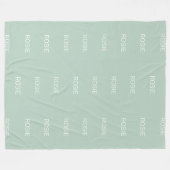 Mädchen Salbeigrün personalisierter Schriftname Fleecedecke (Vorderseite (Horizontal))