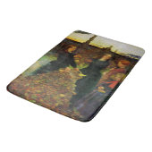 Mädchen sammeln Herbstblätter für ein Feuerbrand Badematte (Schrägansicht)