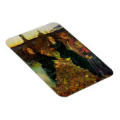 Mädchen sammeln Herbstblätter für ein Feuerbrand Magnet (Rechte Seite)