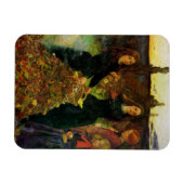 Mädchen sammeln Herbstblätter für ein Feuerbrand Magnet (Horizontal)