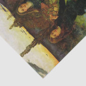 Mädchen sammeln Herbstblätter für ein Feuerbrand Seidenpapier (Ausschnitt)