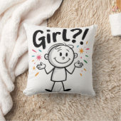 Mädchen? Sassy Strichmännchen Cartoon Kissen (Decke)