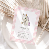 Mädchen satteln Preppy Pony Pferd Pink Geburtstag Einladung