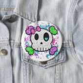 Mädchen-Schädel Pinback knöpft Rucksack-oder Button (Beispiel)
