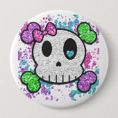 Mädchen-Schädel Pinback knöpft Rucksack-oder Button (Vorderseite)