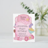 Mädchen-Schlafsack-Geburtstags-Einladung Einladung (Stehend Vorderseite)