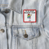 Mädchen schlau weil ich lese button (Beispiel)