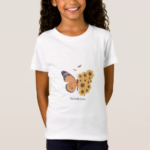 Mädchen Schmetterling und Sonnenblume zum Shirt