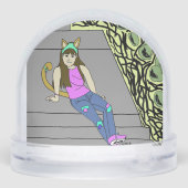 Mädchen Schneekugeln (Rückseite)