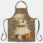 Mädchen schnitzt Apfel Halloween Schürze (Vorderseite)