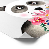 Mädchen Schöne Blume Aquarell Panda und Name Poster (Ecke)