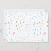 Mädchen Schöne Herzen über dem Regenbogen Geburtst Einladung (Rückseite)