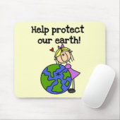 Mädchen schützen unsere Erdt-shirts und -geschenke Mousepad (Mit Mouse)