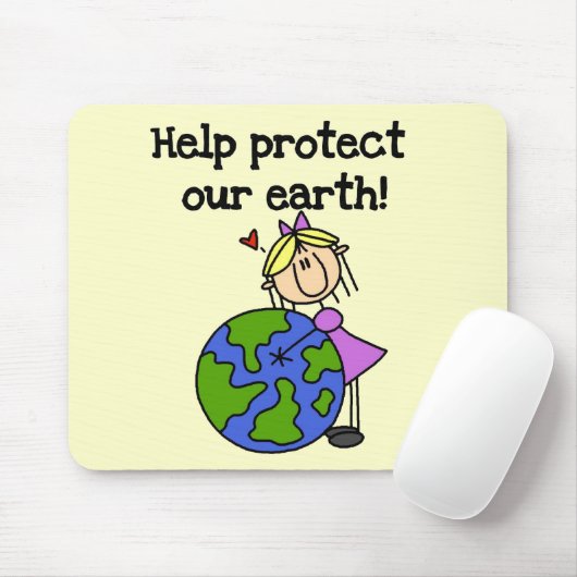 Mädchen schützen unsere Erdt-shirts und -geschenke Mousepad (Mit Mouse)