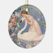 Mädchen & Schwanensee-Ornament Keramik Ornament (Links)