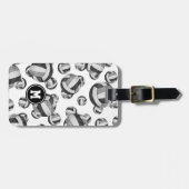 Mädchen schwarz graue Mannschaft Farben Volleyball Gepäckanhänger (Vorderseite horizontal)