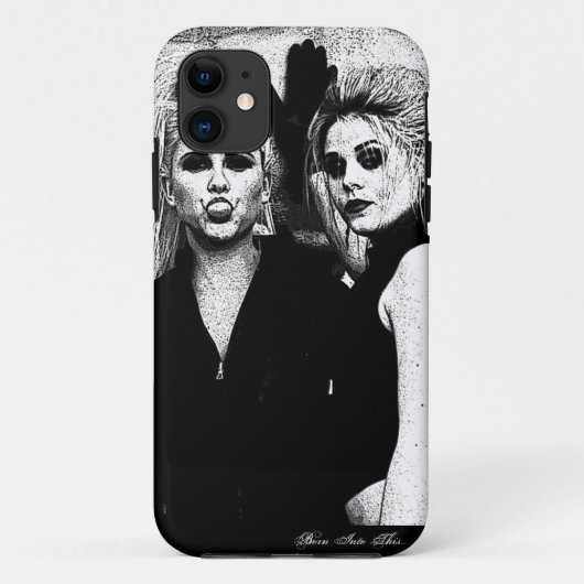 Mädchen - schwarz u. weißer Iphone 5 Kasten Case-Mate iPhone Hülle (Rückseite)