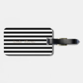 Mädchen, Schwarz, Weiße Streifen, Glitterlippen Gepäckanhänger (Rückseite horizontal)