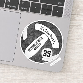 Mädchen Schwarz-weiße Volleyball-Team Name Aufkleber