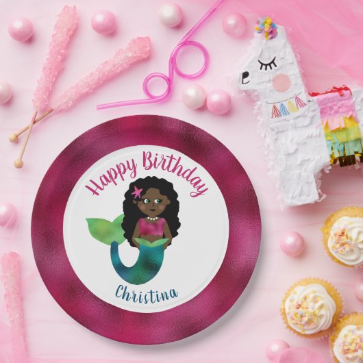 Mädchen-schwarze Pappteller (Party)