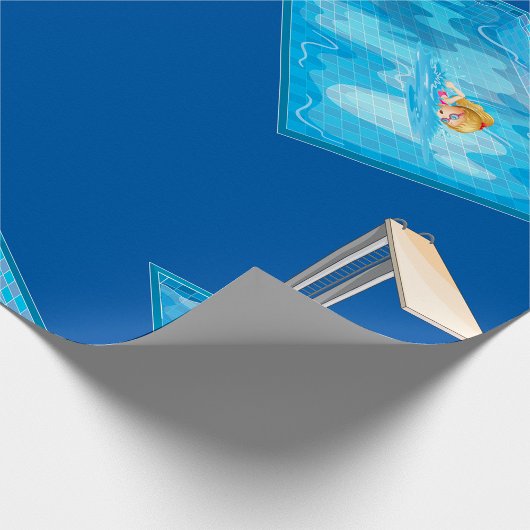 Mädchen schwimmen geschenkpapier