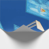 Mädchen schwimmen geschenkpapier (Ecke)