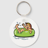 Mädchen schwimmen in einer inneren Tube Schlüsselanhänger (Vorderseite)