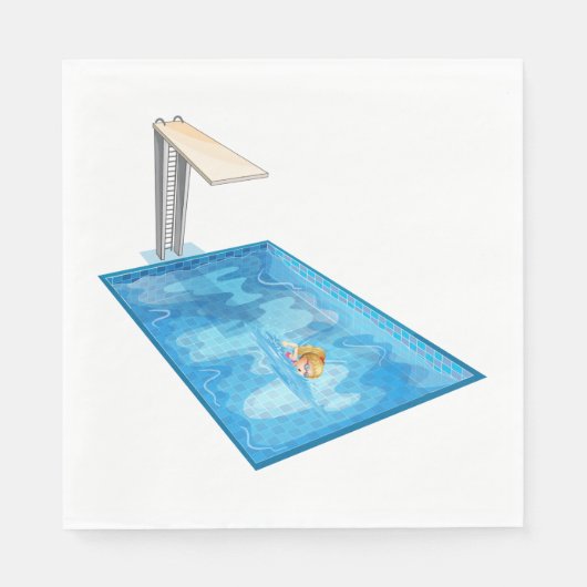 Mädchen schwimmen serviette (Vorderseite)