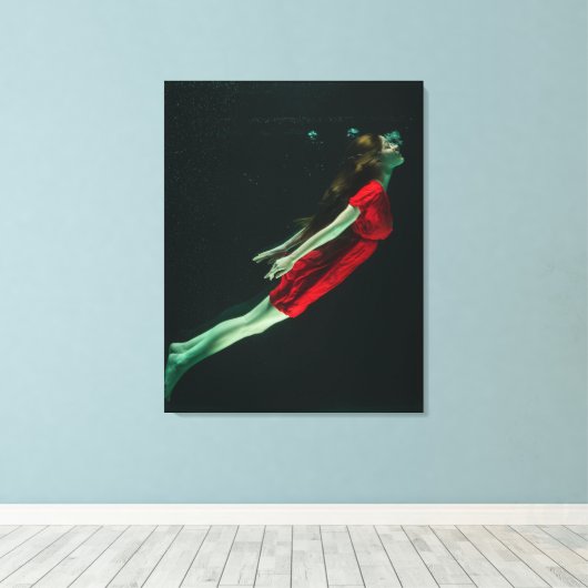 Mädchen schwimmen unter Wasser Fotografisch Fantas Leinwanddruck (Insitu (Holzboden))