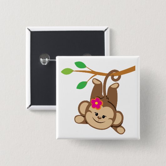 Mädchen-schwingaffe Button (Vorne & Hinten)