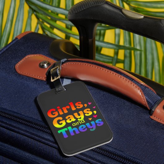Mädchen, Schwule, und sie sind LGBT-Pride Monatsin Gepäckanhänger (Vorderseite Insitu 1)