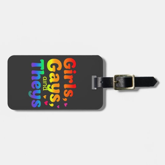 Mädchen, Schwule, und sie sind LGBT-Pride Monatsin Gepäckanhänger (Vorderseite horizontal)