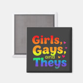Mädchen, Schwule, und sie sind LGBT-Pride Monatsin Magnet (Vorderseite/Rückseite)