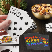 Mädchen, Schwule, und sie sind LGBT-Pride Monatsin Spielkarten (In Situ)