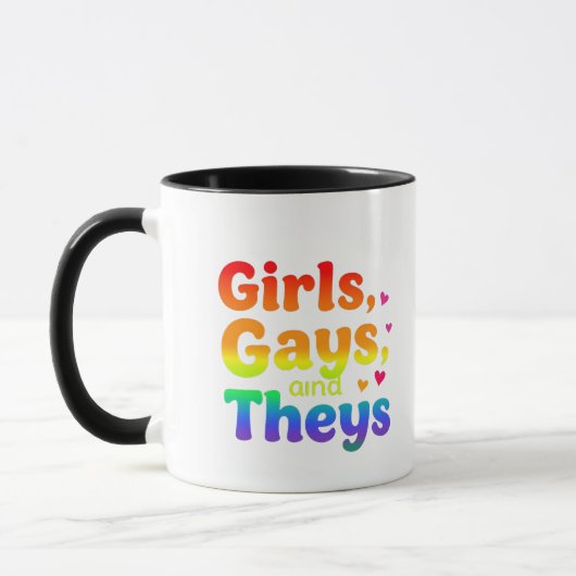 Mädchen, Schwule, und sie sind LGBT-Pride Monatsin Tasse (Links)