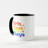Mädchen, Schwule, und sie sind LGBT-Pride Monatsin Tasse (Vorderseite Links)