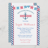 Mädchen-SeeBabyparty-Einladungs-Rosa und Blau Einladung (Vorne/Hinten)