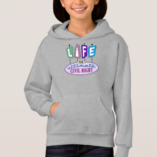 Mädchen-Shirts mit Retro-Design. Hoodie (Vorderseite)