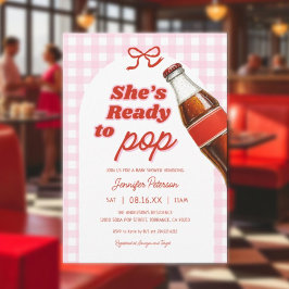 Mädchen Sie ist bereit, Soda-Baby-Dusche Pop Einladung
