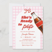 Mädchen Sie ist bereit, Soda-Baby-Dusche Pop Einladung (Vorderseite)