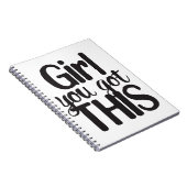Mädchen Sie komplett Got dieses Design Motivierend Notizblock (Rechte Seite)