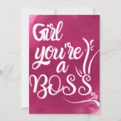Mädchen Sie sind Boss - die Chefin zitiert Feiertagskarte (Vorderseite)