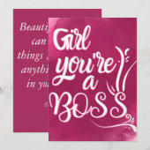Mädchen Sie sind Boss - die Chefin zitiert Feiertagskarte (Vorne/Hinten)