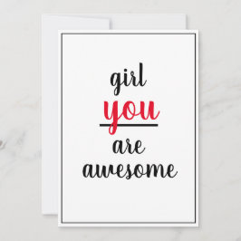 Mädchen Sie sind Phantastische Geste weibliche Per Dankeskarte