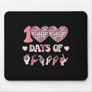Mädchen signieren Sprache 100. Tag der Schuloutfit Mousepad