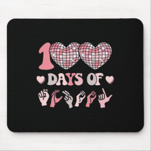 Mädchen signieren Sprache 100. Tag der Schuloutfit Mousepad