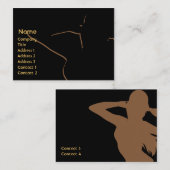 Mädchen-Silhouette im Braun - Chubby Visitenkarte (Vorne/Hinten)