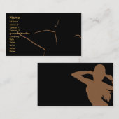 Mädchen-Silhouette im Braun - Geschäft Visitenkarte (Vorne/Hinten)