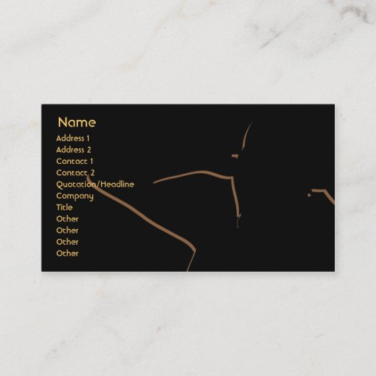 Mädchen-Silhouette im Braun - Geschäft Visitenkarte (Vorderseite)