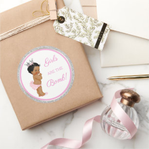 Mädchen sind der Knaller! Badgeschenk etc. Pink Si Runder Aufkleber